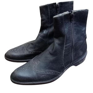 pair of vintage leather ankle boots with side zips n 43 docksteps