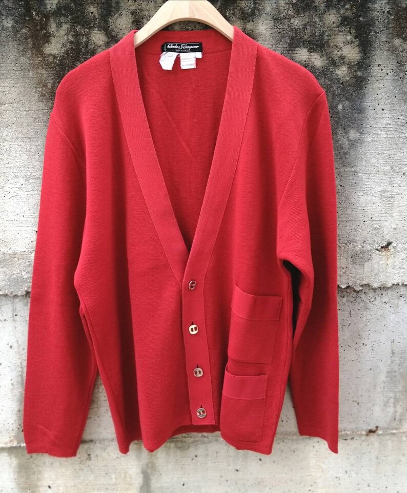 Salvatore Ferragamo 100% Wool Cardigan Vintage Made in Italy - Etsy