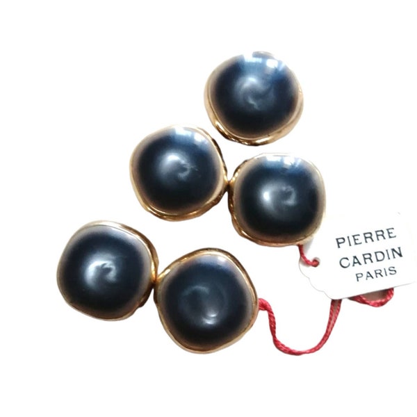 lot 5 boutons vintage originaux de Pierre Cardin Paris, fabriqués en Italie, 1980