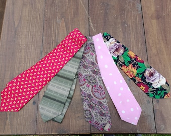 Lote de 5 corbatas de seda de famosos diseñadores italianos