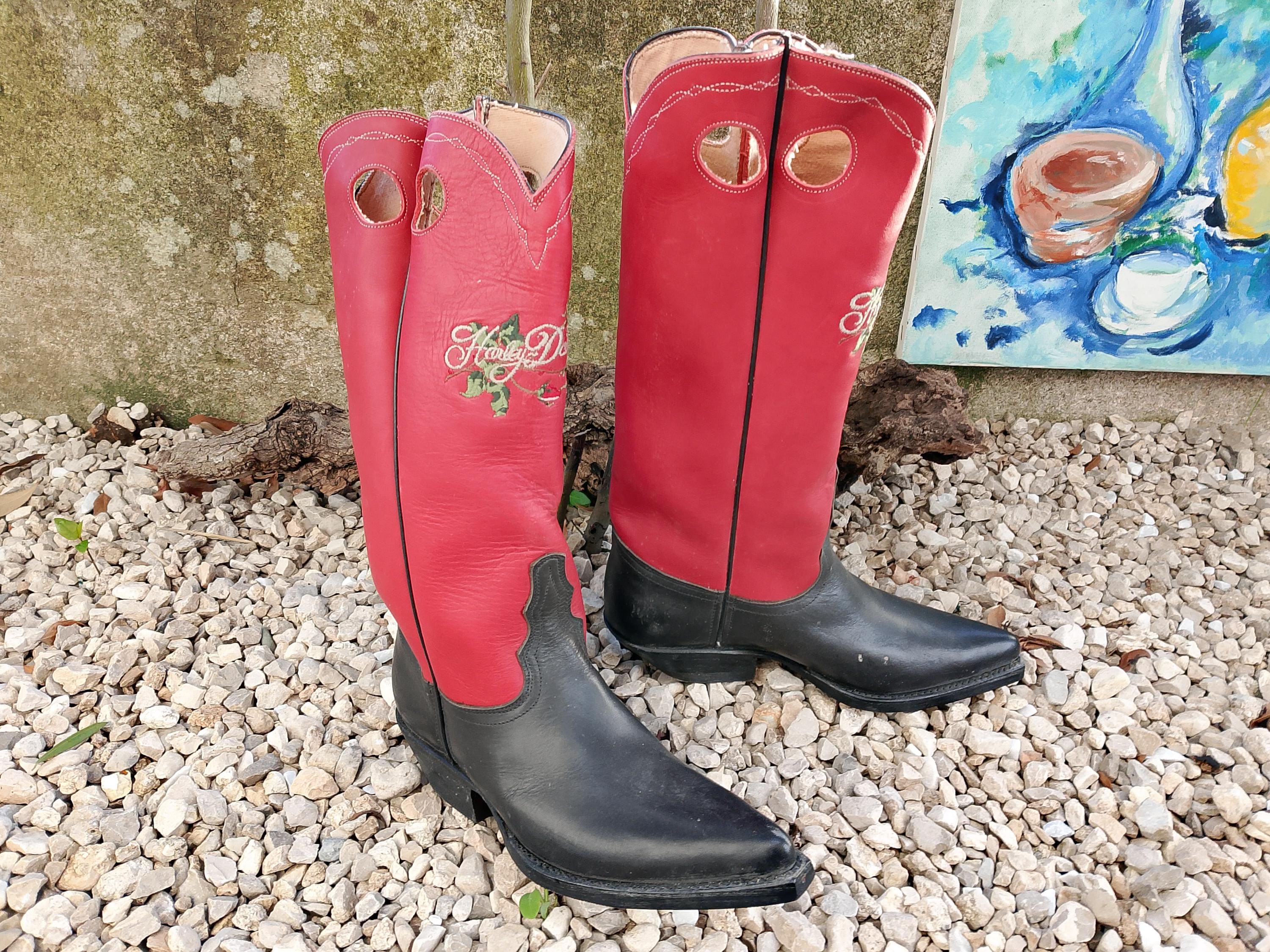 Vintage harley davidson cowboy boots - Etsy México