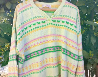 Vintage Stefanel cotton yarn sweater, made in Italy, from the 1990s