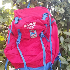 Vintage invicta ranger 65 LT red and blue trekking backpack