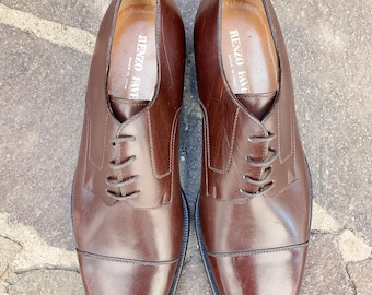 Zapatos de piel con cordones estilo Derby de Renzo Favero, artesanía italiana, vintage, hechos en Italia, talla 8.5