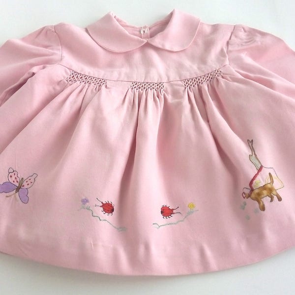 Cotton Dress vintage girl (3 years) made in Italy in 1960