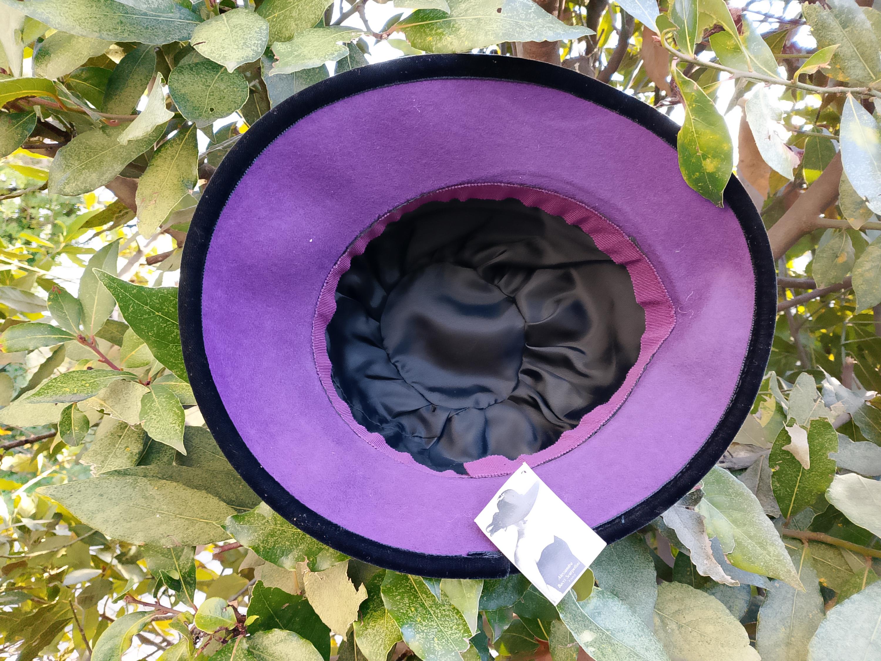 MADE IN ITALY FIRENZE VINTAGE  WOOL HAT Vintage Via Roma Firenze Hat Solid Black 100% Wool Made in  main image 4