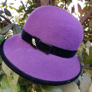 Elegant vintage Bacci Firenze wool felt hat 58 cm made in Italy