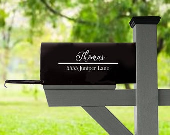 Personalized Mailbox Decal - Last Name & Street Decal - Custom Mailbox Decal