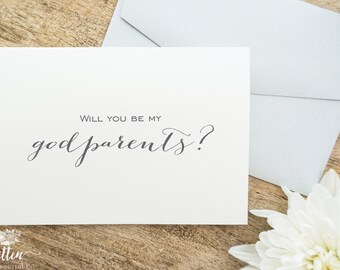 Will You Be My Godmother or Godfather Card – Baptism & Christening Proposal – Godparent Request Card – Single Card