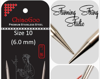 US 10 (6.0mm) Chiaogoo Red Lace Circulars - Choice of Length