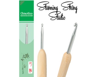 NEW Chiaogoo Ergonomic Metal Crochet Hook with Bamboo Handle -