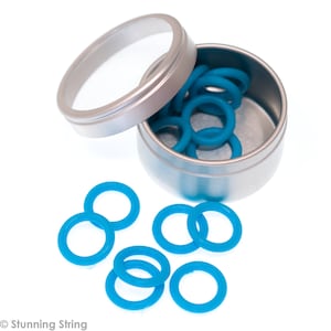 Large Silicone Ring Stitch Markers - Set of 15 in choice of 6 Colors