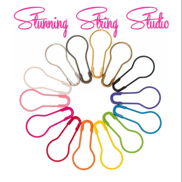 NEW SIZES!  Locking Stitch Markers - Set of 25, 100 or 200 - Choice of 14 colors