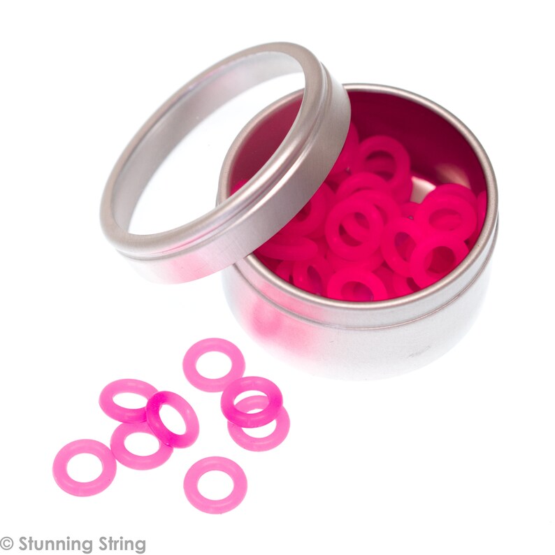 Small Silicone Ring Stitch Markers 50 in choice of 6 Colors image 1