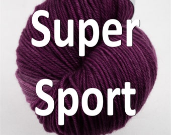 Super Sport Yarn 100% Superwash Merino in your choice of colors