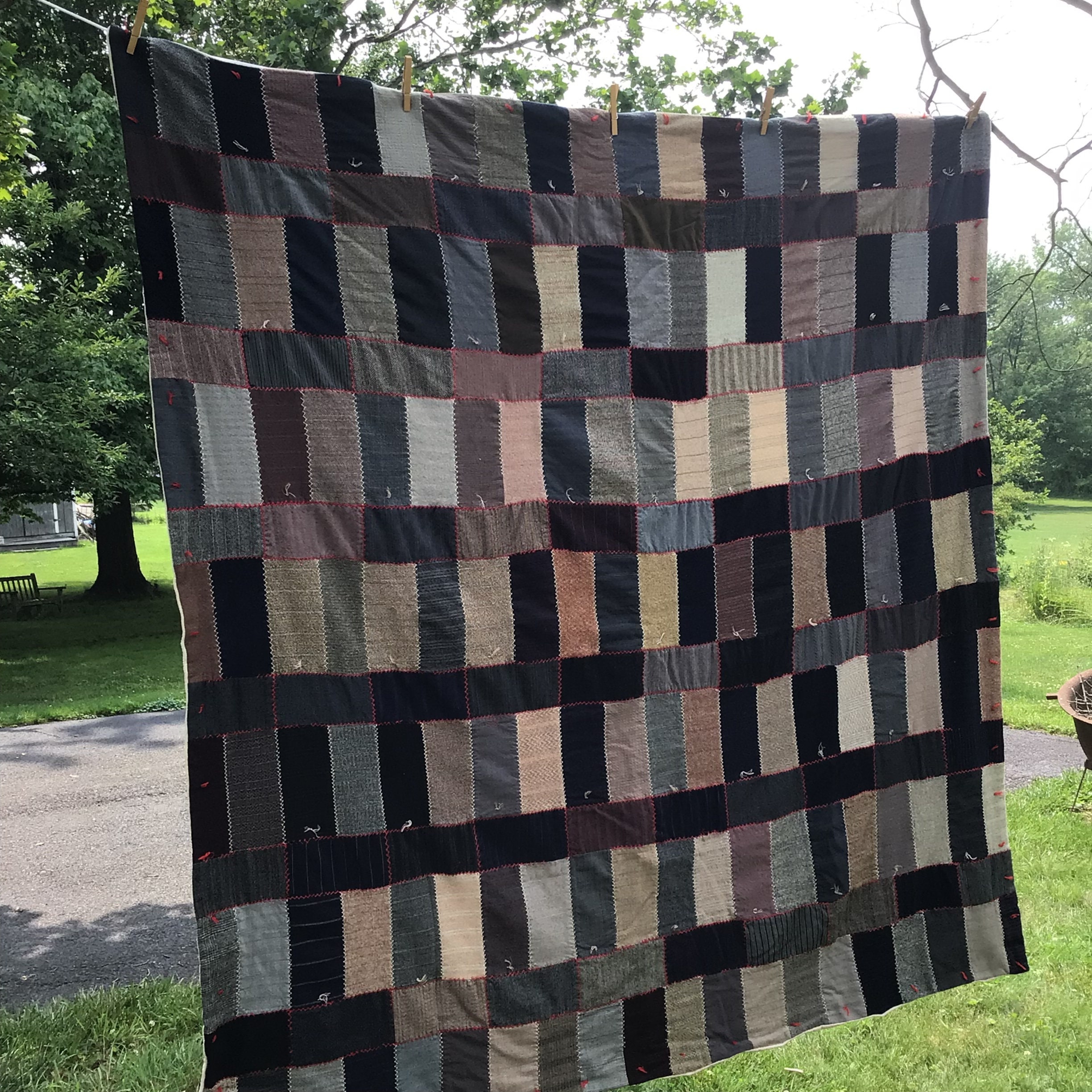 Vintage Tweed Hand Made Wool Quilt 1950s 65R Etsy