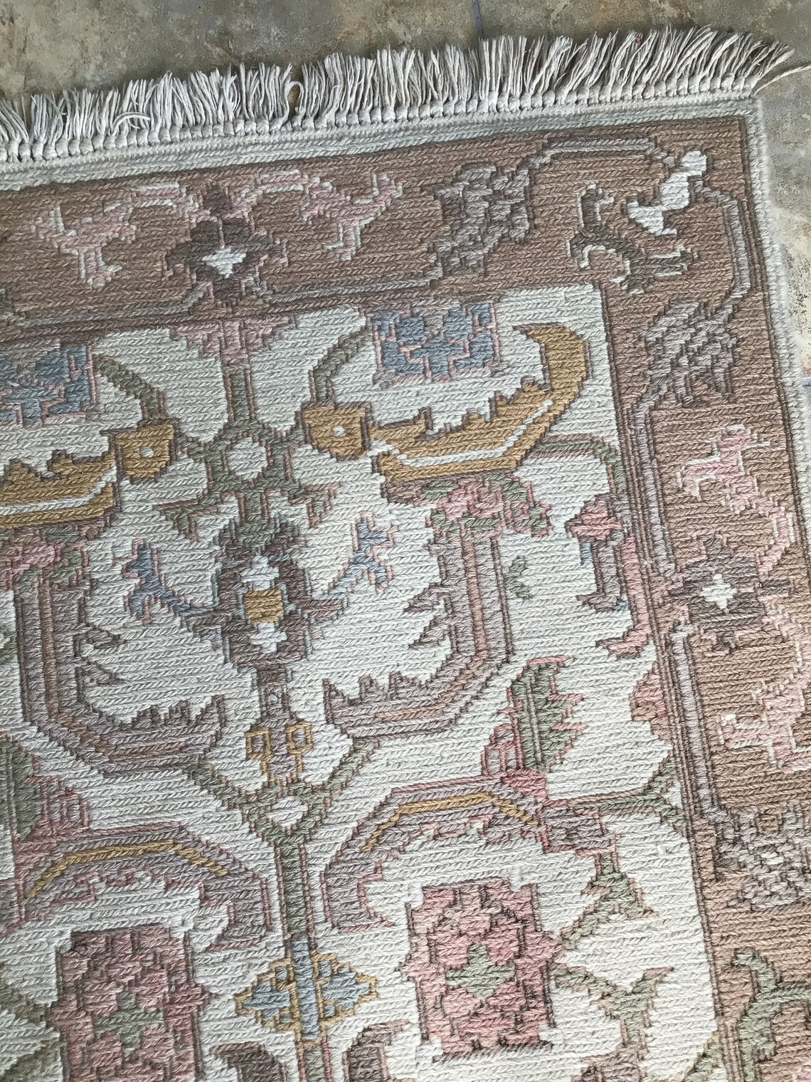 Vintage Handmade Embroidered Rug Etsy UK