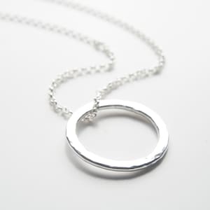 silver circle, small sterling silver pendant, gift for her