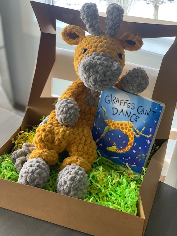 Giraffe and Book Gift Set, Handmade Super Soft Giraffe and