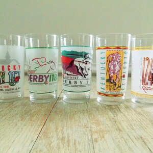 Vintage Kentucky Derby Glasses 1990s | Churchill Downs Official Derby Commemorative Glasses 1991 1992 1993 1997 1998 | Julep Cups
