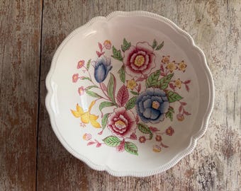Antique Johnson Brothers English Bouquet Vegetable Bowl c. 1913 | Floral Garden Open Serving Dish Made in England | Cottagecore Countryside