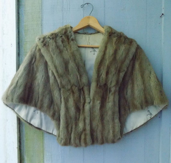 Vintage Mink Fur Capelet | Brown Fur Wrap | Mink … - image 2