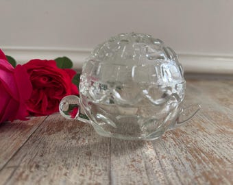 Vintage Anchor Hocking Turtle Trinket Dish Clear Glass | Curio Collectibles 1970s Pressed Glass Ring Dish | Gifting