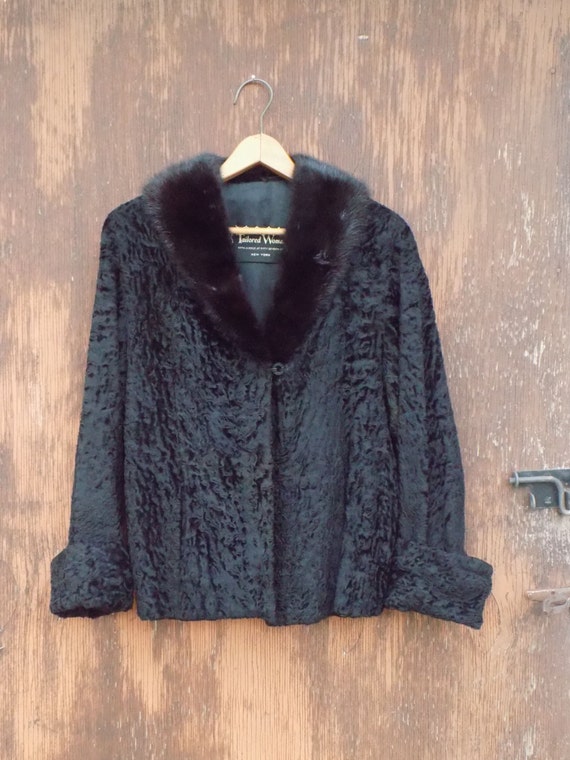 black fur evening jacket