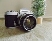 Vintage Nikon Nikkormat FTn Camera with NIKKOR-S Lens | Nikon 35mm Film Camera Body and Lens with Original Manual and Case