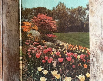 Vintage New Illustrated Encyclopedia of Gardening Hardcover 1964 | Beautiful Floral Cover Colorful Decorative Book | Flowers Cottagecore