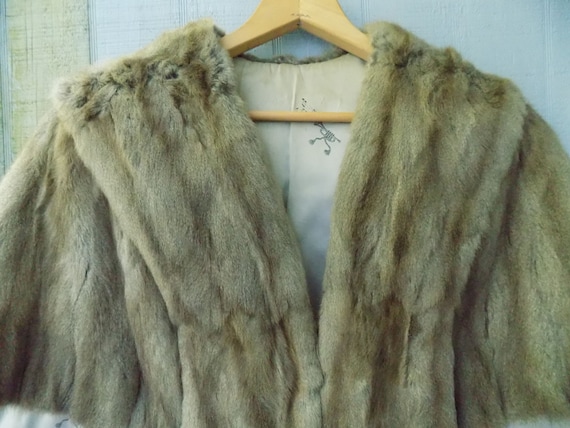 Vintage Mink Fur Capelet | Brown Fur Wrap | Mink … - image 5