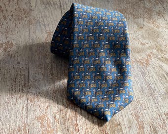 Vintage Hardy Aimes London Golfer Necktie 100% Silk | Old World Golf Theme Mens Tie | Classic Style | Old Money | British |