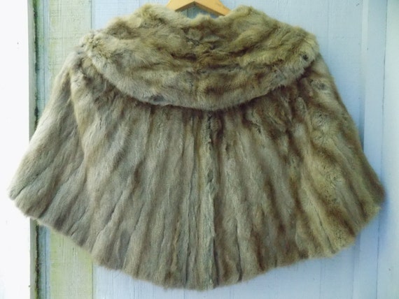 Vintage Mink Fur Capelet | Brown Fur Wrap | Mink … - image 4