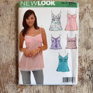 New Look Pattern 6560 BIN 48 Babydoll Tank Top Size 6-16 | Vintage Spaghetti Strap Top Y2k Sewing Pattern 2006 | Festival Fairycore
