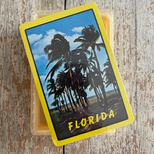 Vintage Florida Playing Cards Sealed | Souvenir Deck of Cards Palm Trees New in Case | Vintage Travel Collectibles