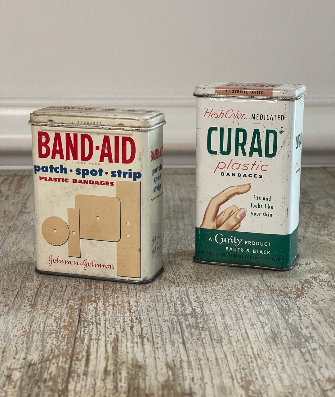 Vintage Metal Bandaid Curad Box Bandage Box Advertising Etsy
