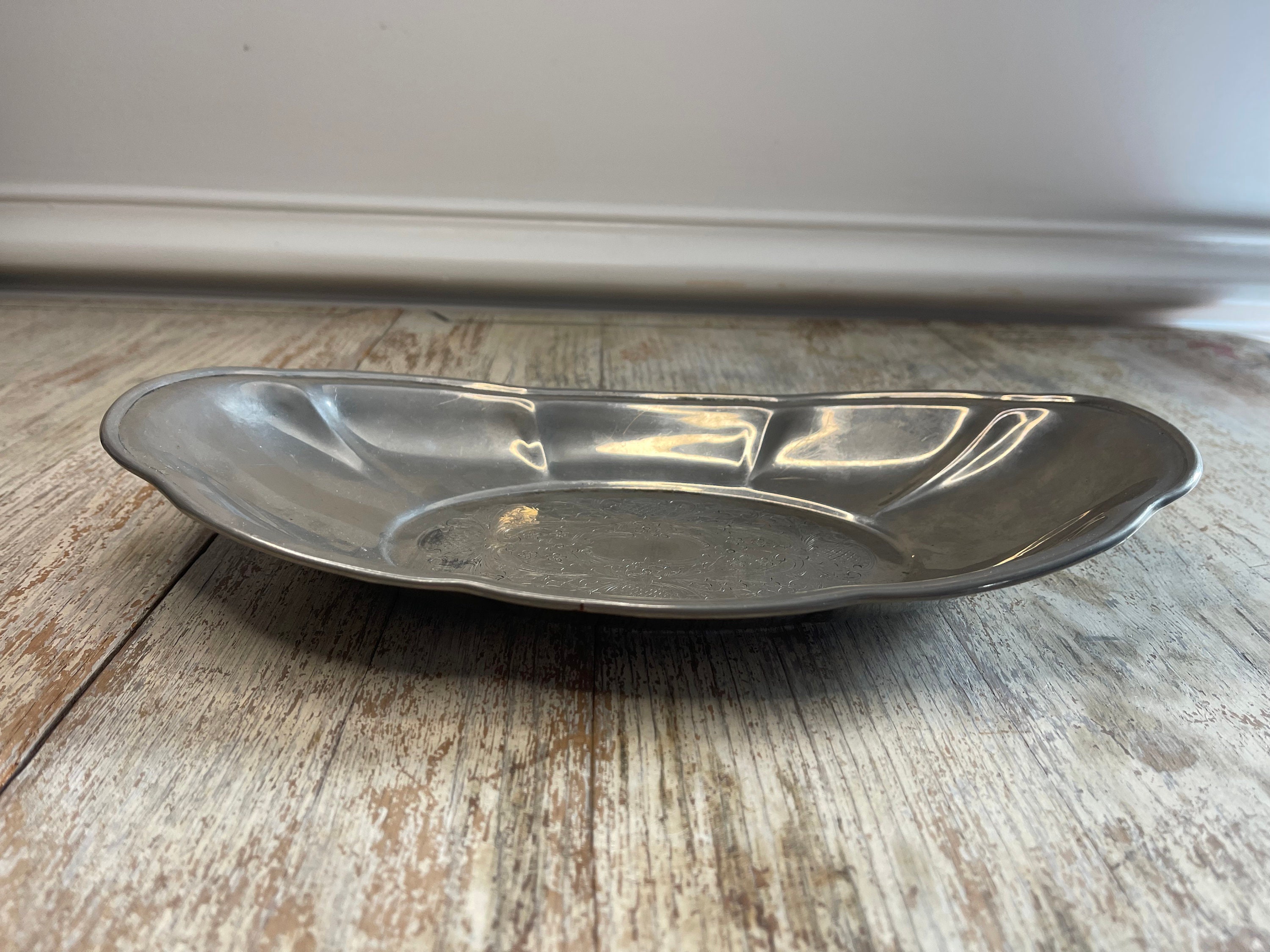 Vintage National Silver Co Silverplate Bread Tray 1950s Mid Century