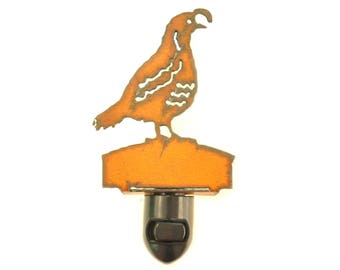 Quail Rusty Metal Image Style Night Light