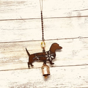 Dachshund Wiener Dog GARDEN FRIEND Mobile Bell Chime