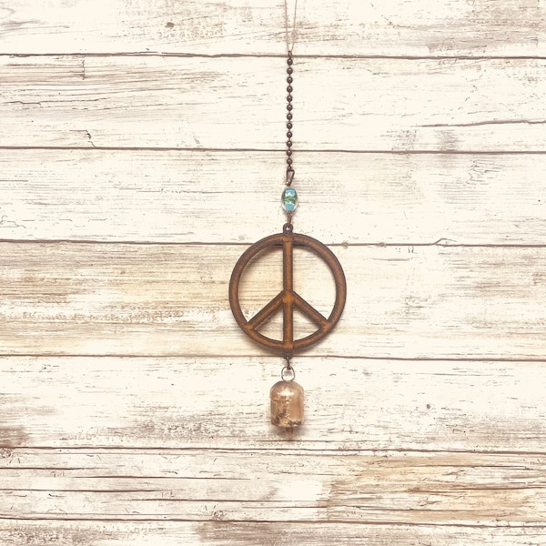 Peace Symbol single Bell Garden Mobile Chime