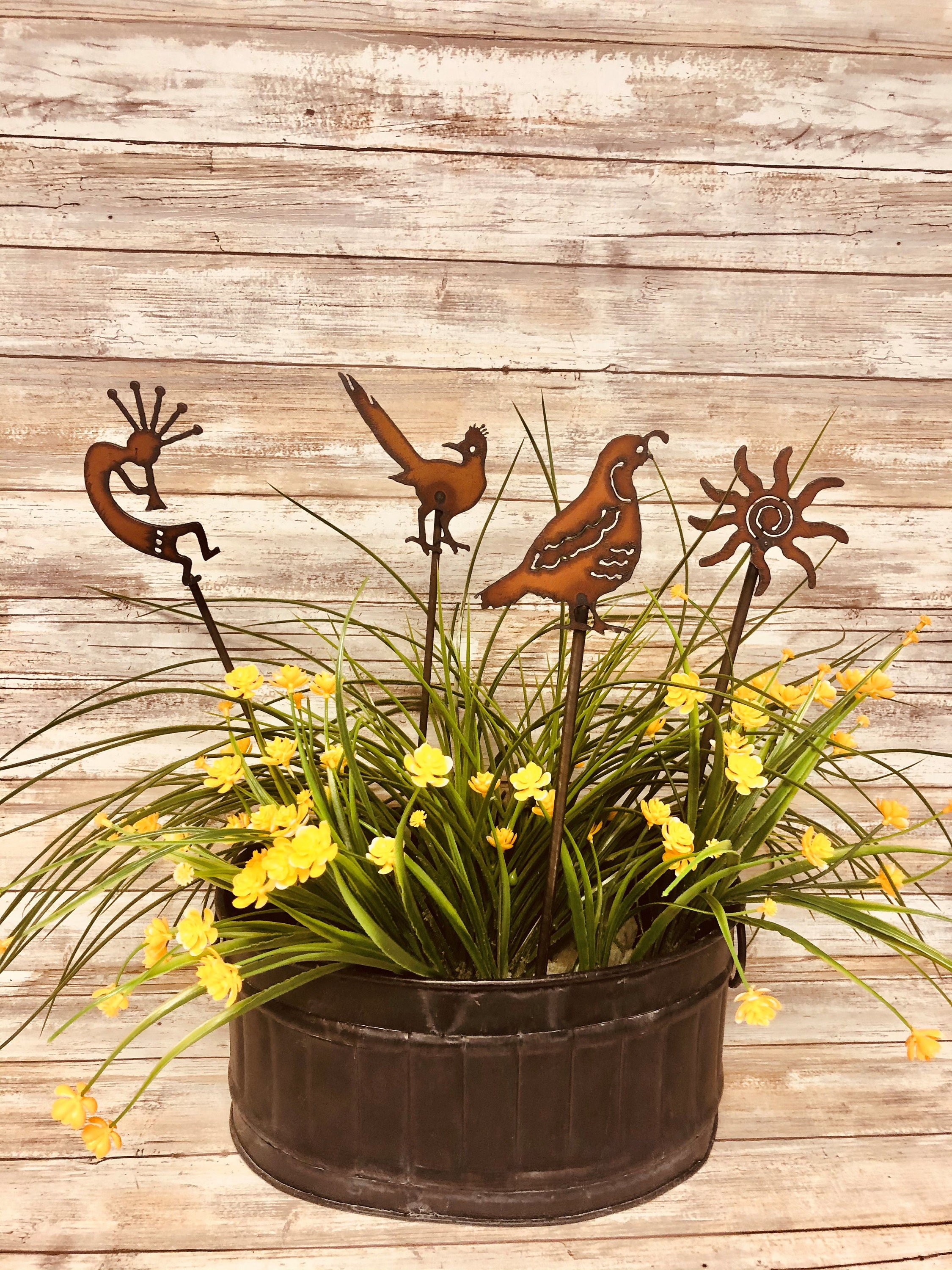 Quail Plant Stake  Roadrunner Sun Kokopelli Plant Stake Made in The U…