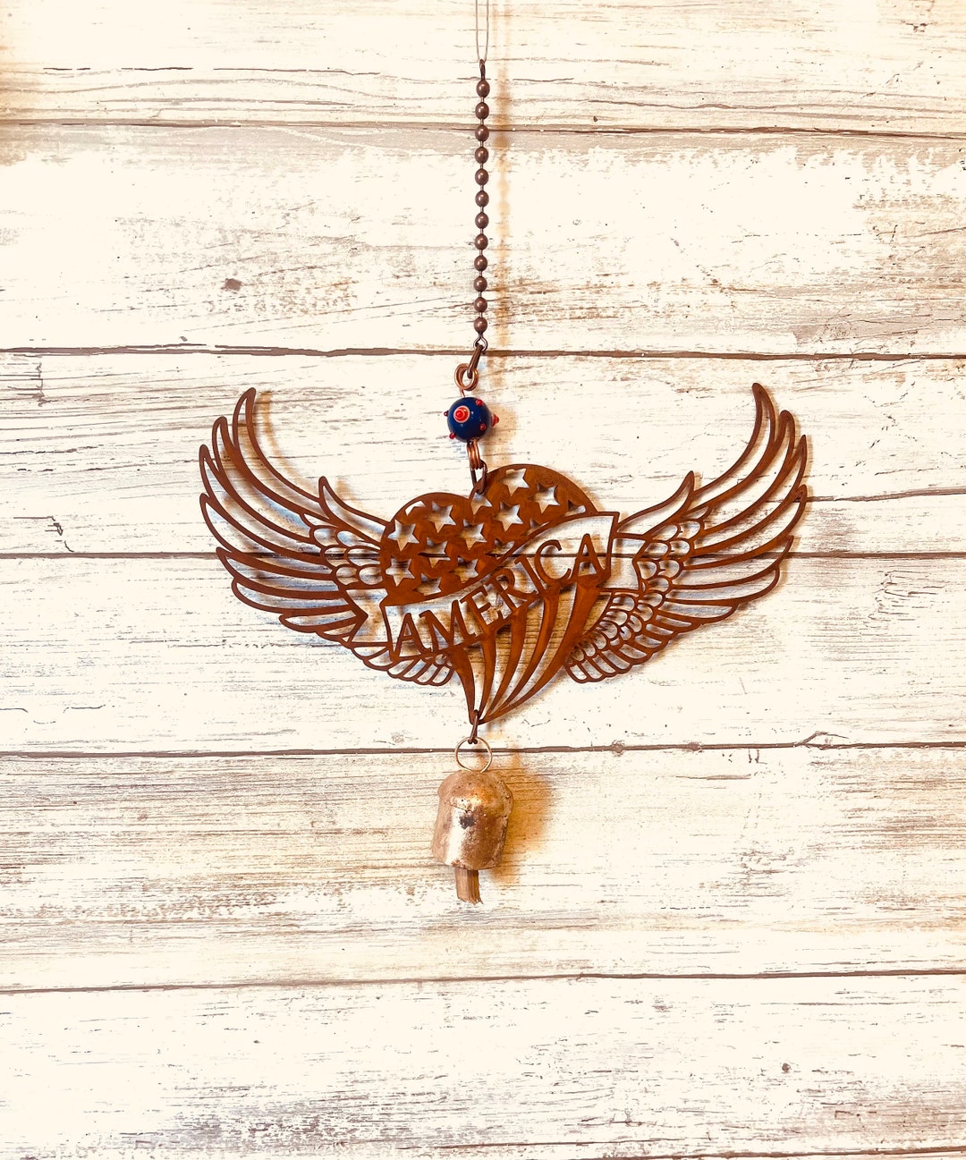 Memorial Heartwith Wings Nana Bell Wind Chime Made in the USA Etsy