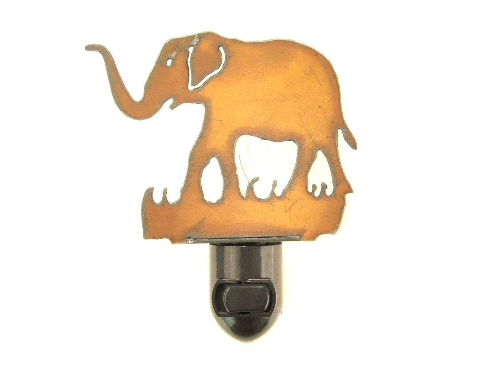 Elephant Rusty Metal Image Style Night Light Etsy