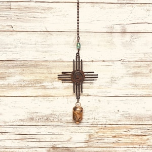 Zia with Swirl New Mexico Southwest Bell Garden Wind Chime Made in the USA