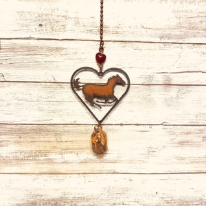 Running Horse With Heart Single Bell Mobile Garden Chime
