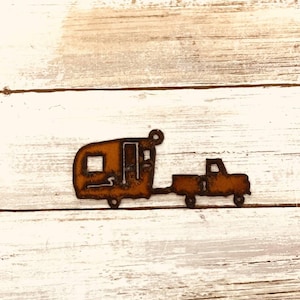 Truck and camper trailer charm