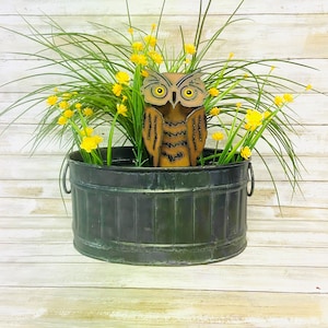 Owl Yard Art Rusted Metal Garden Decor