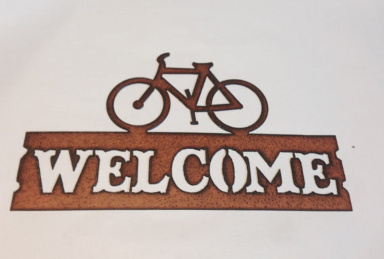 Bicycle Horizontal Sign made out of rusted metal Etsy