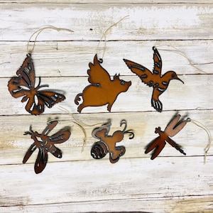 Butterfly, Flying Pig, Hummingbird, Firefly, Bumble Bee, and Dragonfly Ornament Assortment