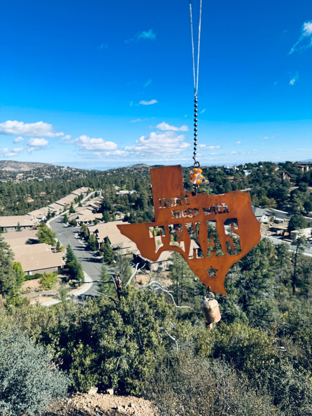 Dont Mess With Texas Nana Bell Wind Chime Made in the USA Garden Gift